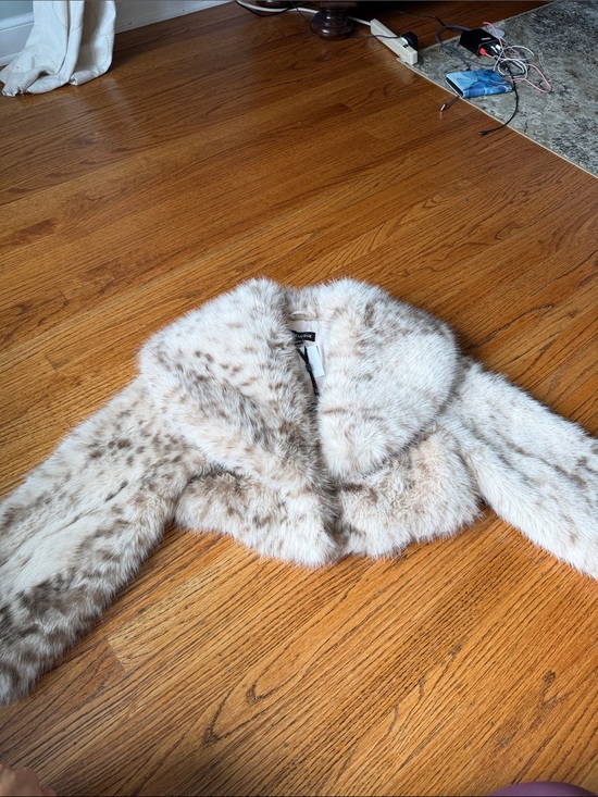 Lamarque Jackets & Blazers - Lamarque Speckled Cream and Brown Cropped Teddy Jacket